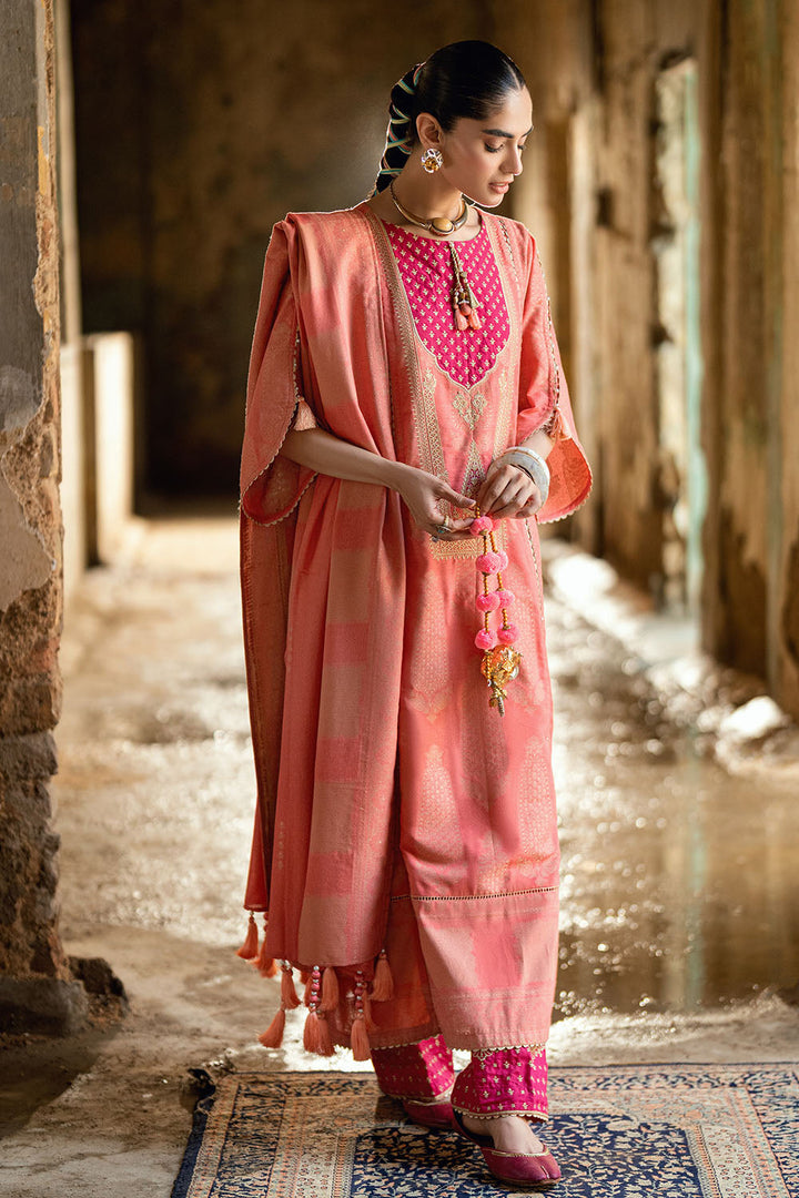 Gul Ahmed Stitched Jacquard 3 Piece MJ#52025 J(45&44) - Salai - Gul Ahmed RTW Winter 2025 