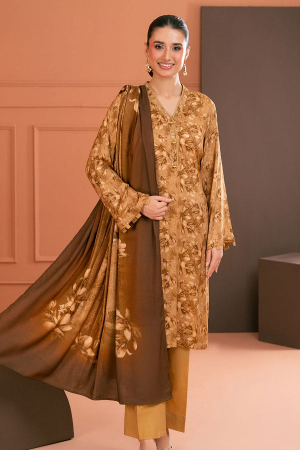 Gul Ahmed Stitched Linen 3 Piece LT#52027 J(47) - Salai - Gul Ahmed RTW Winter 2025 