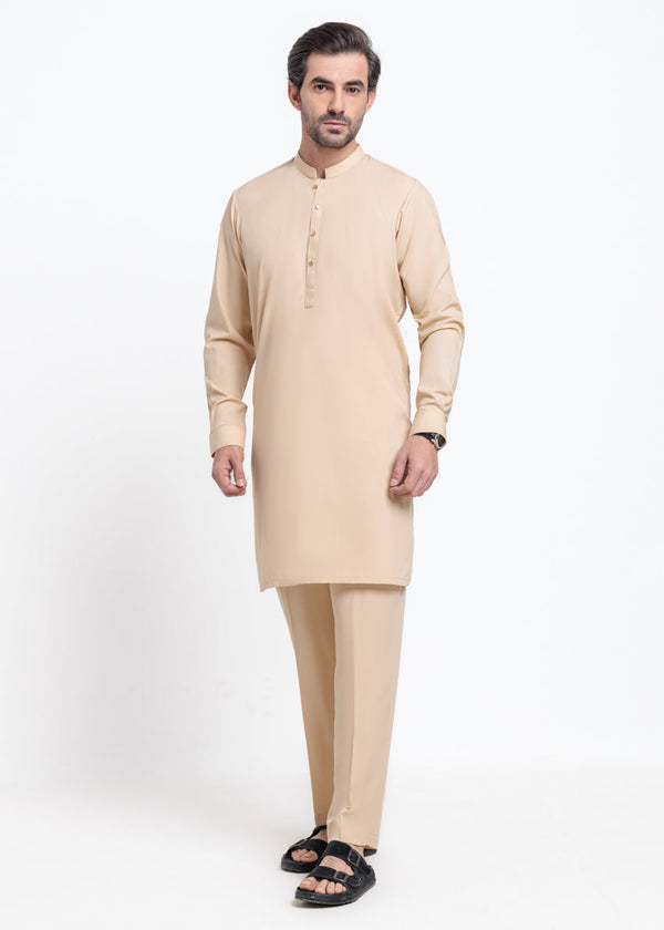 Beige-Blended-Kurta Trouser - (MPS25SSS2078) Y-F-17 - Salai - Salai 