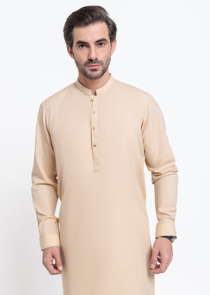 Beige-Blended-Kurta Trouser - (MPS25SSS2078) Y-F-17 - Salai - Salai 