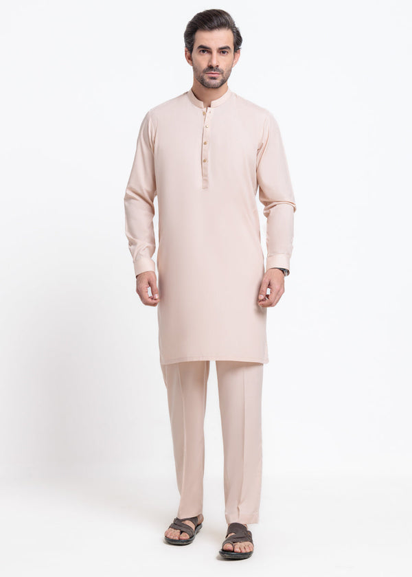 L-Peach-Blended-Kurta Trouser - (MPS25SSS2080) Y-F-8 - Salai - Salai 