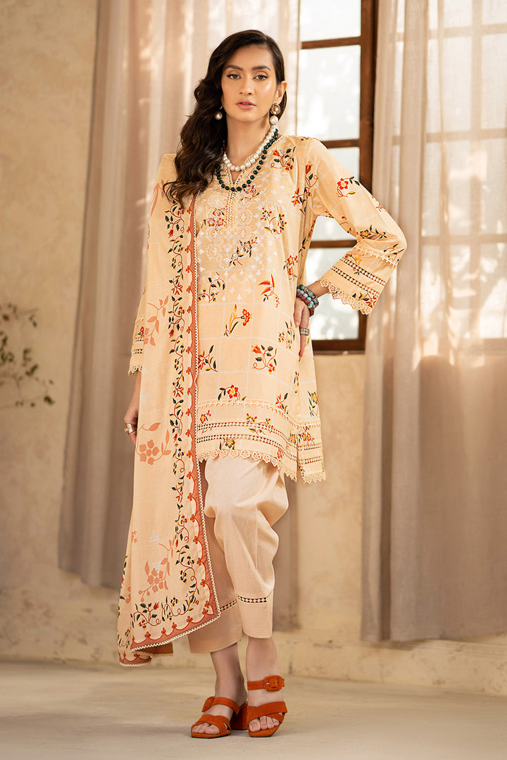 Gul Ahmed Stitched Lawn 2024 3 Piece CL-42041 - Salai - Salai 