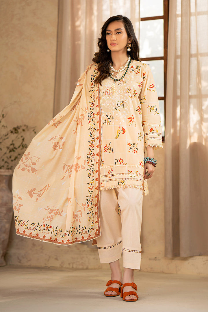 Gul Ahmed Stitched Lawn 2024 3 Piece CL-42041 - Salai - Salai 