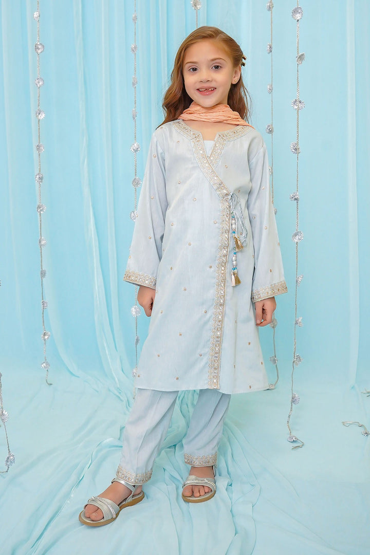 Girls Stitched 3 Piece OFWEM15 - Salai - Salai 