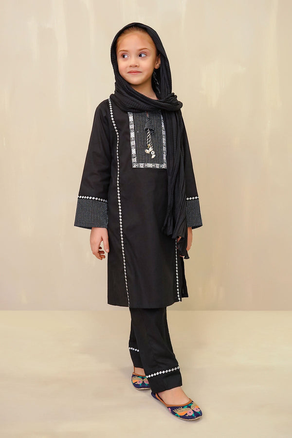 Girls Stitched 3 Piece OFWMRM05 - Salai - Salai 