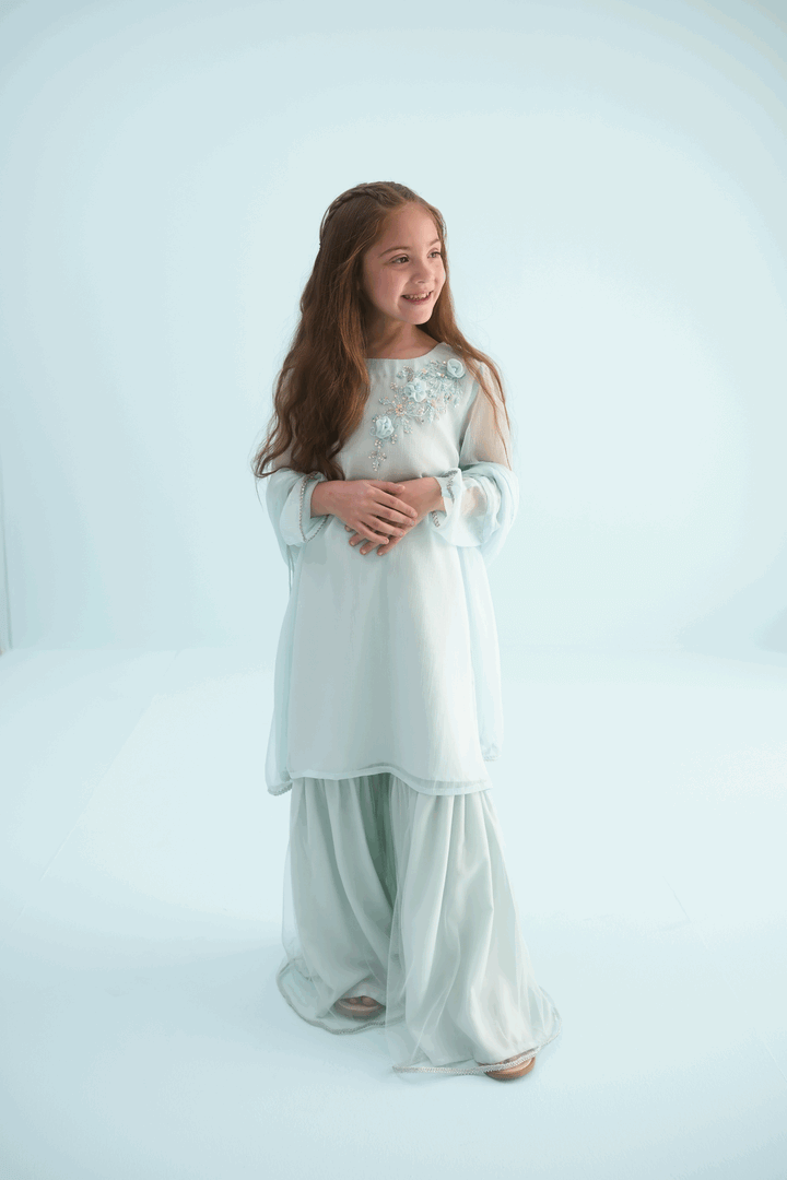 Girls Stitched Festive 3 Piece AC39 - Salai - Salai 