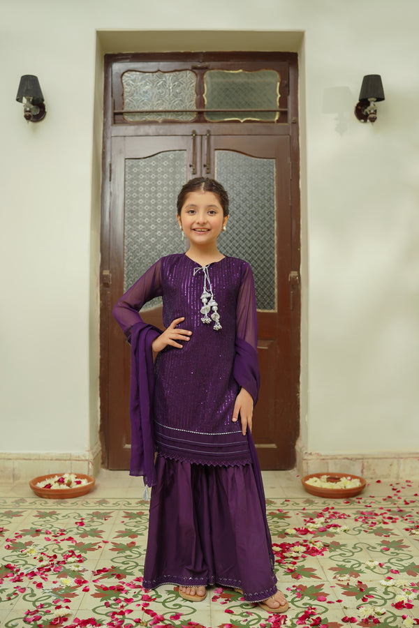 Girls Festive 3 Piece OFW-EM-35 - Salai - Salai 