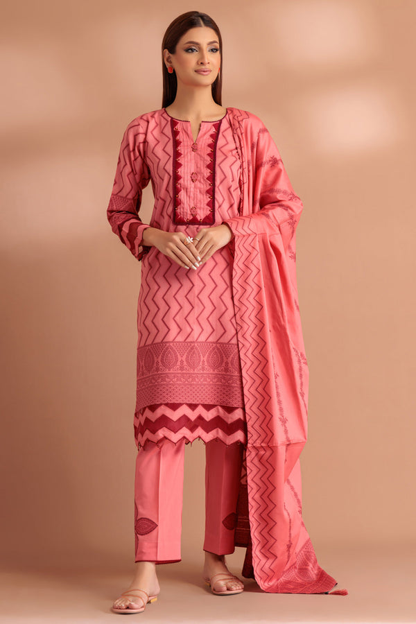 Bonanza Satrangi Ladies Stitched 3 Piece  PWJ3233P13 RX24 - Salai - Bonanza Satrangi 