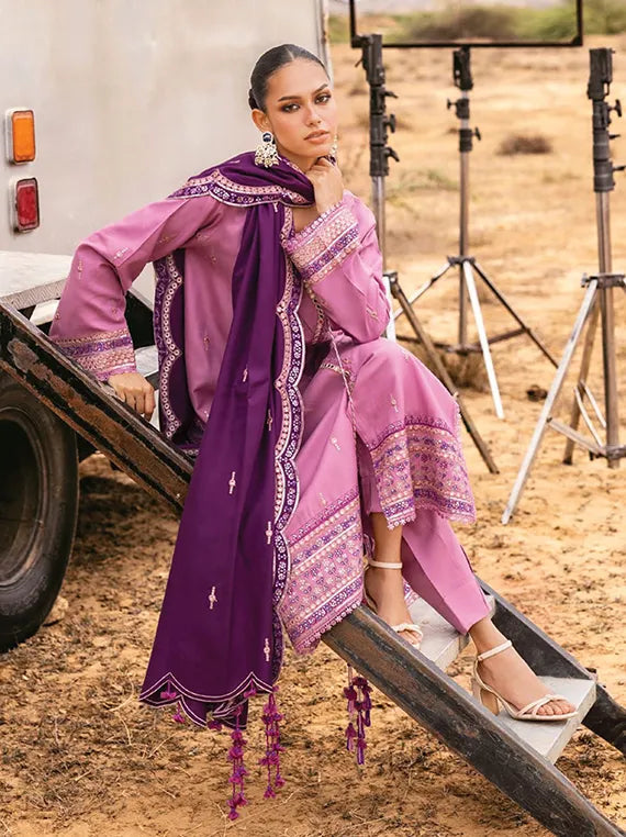 Gul Ahmed Stitched 3 Piece Pashmina AP-52007 J(70) - Salai - Gul Ahmed RTW Winter 2025 