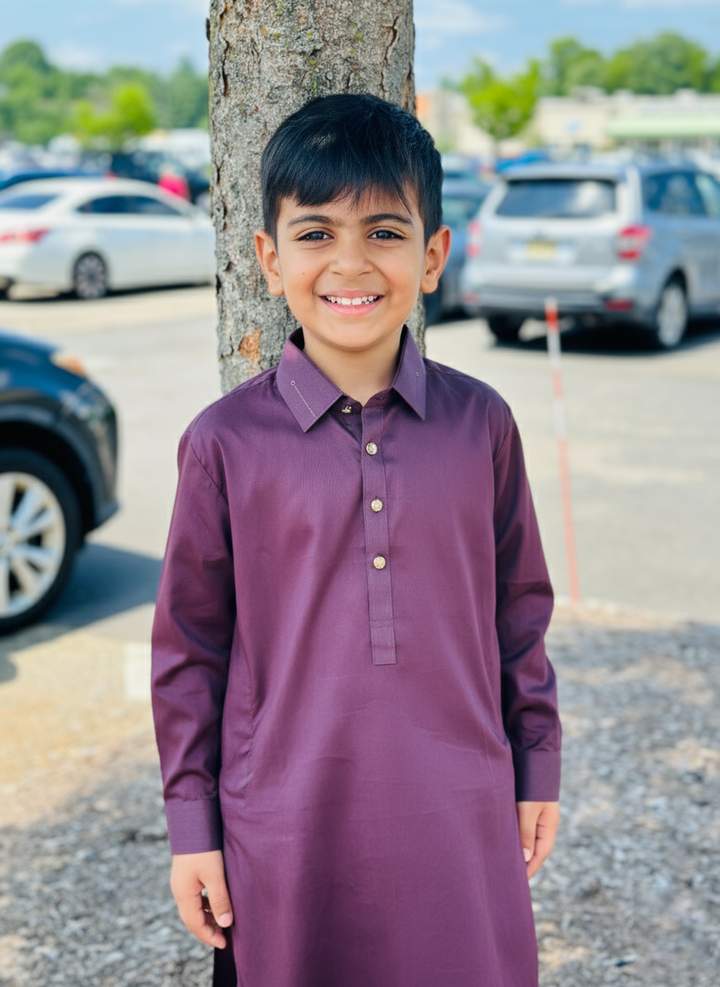 BOYS KURTA SHALWAR BEF24-BKSS-037 - Salai - Bonanza Satrangi 