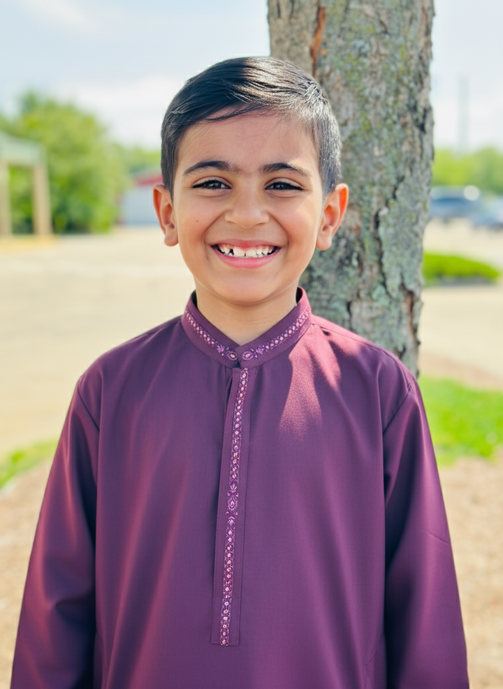 BOYS KURTA SHALWAR BEF24-BKSS-043 - Salai - Bonanza Satrangi 