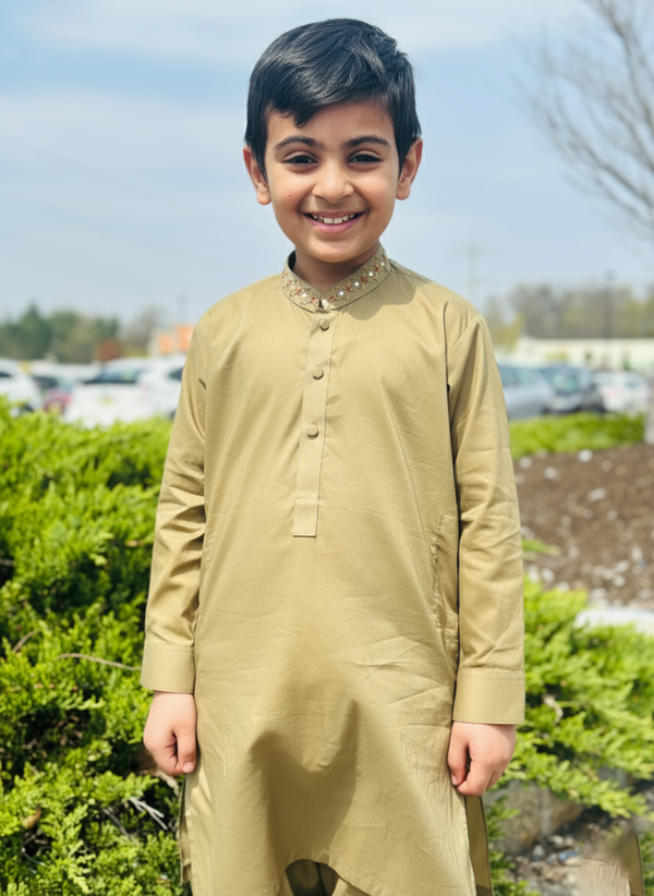 Bonanza Satrangi Boys Kurta Shalwar BKSS-034 RX24 - Salai - Bonanza Satrangi 