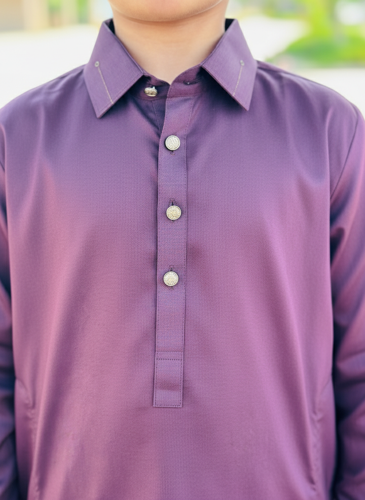 BOYS KURTA SHALWAR BEF24-BKSS-037 - Salai - Bonanza Satrangi 