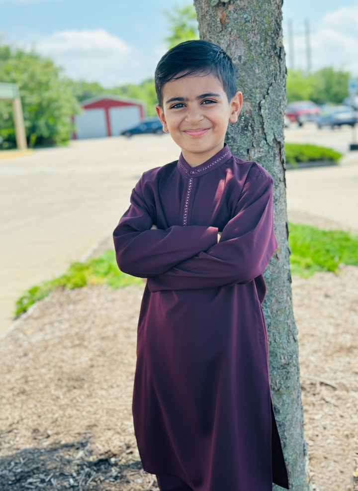 BOYS KURTA SHALWAR BEF24-BKSS-043 - Salai - Bonanza Satrangi 