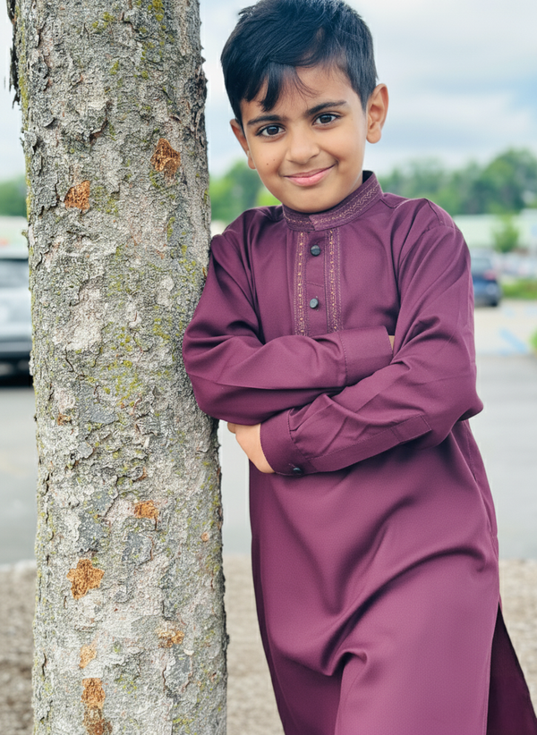 GRAPE-BOYS KURTA SHALWAR (BKSS-059) - Salai - Salai 