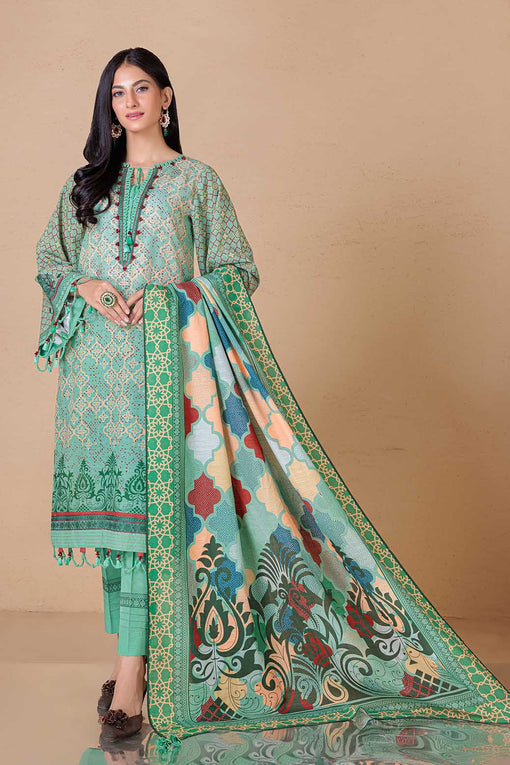 LADIES UN-STITCHED LAWN SUITS RWO223P35 UX23 - Salai - Bonanza Satrangi 