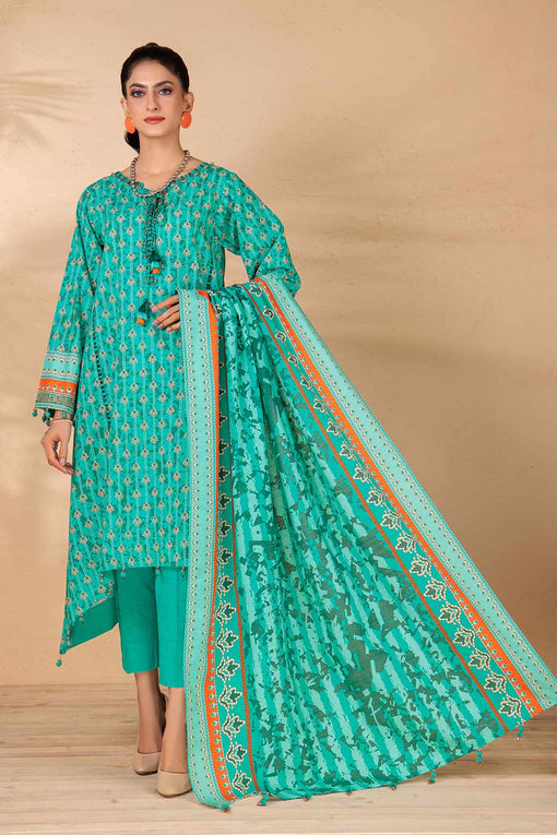 LADIES UN-STITCHED LAWN SUITS RWT223P03A UX23 - Salai - Bonanza Satrangi 