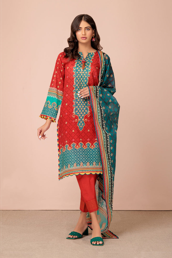 Bonanza Satrangi Stitched Ladies 3 Piece SAS233P98-WZ23 - Salai - Bonanza Satrangi 