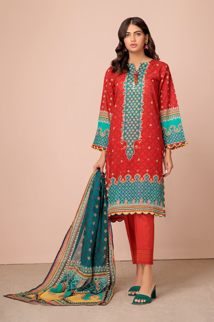 Bonanza Satrangi Stitched Ladies 3 Piece SAS233P98-WZ23 - Salai - Bonanza Satrangi 