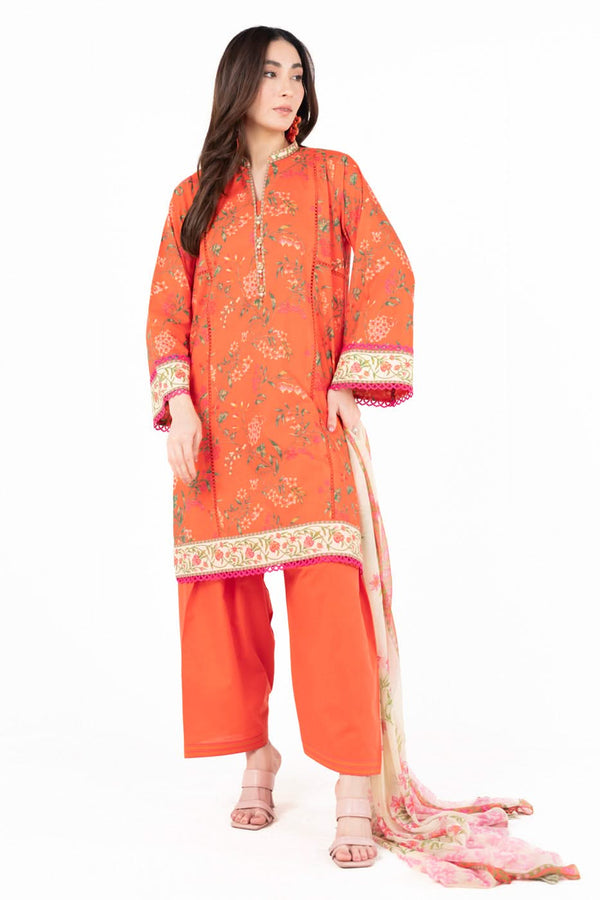 Al Karam Stitched 3 Piece SS-13-1-25-1-Orange J(30) - Salai - Anyday Al Karam Summer 2025 