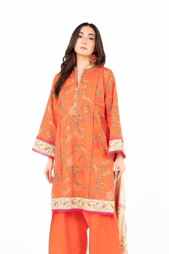 Al Karam Stitched 3 Piece SS-13-1-25-1-Orange J(30) - Salai - Anyday Al Karam Summer 2025 