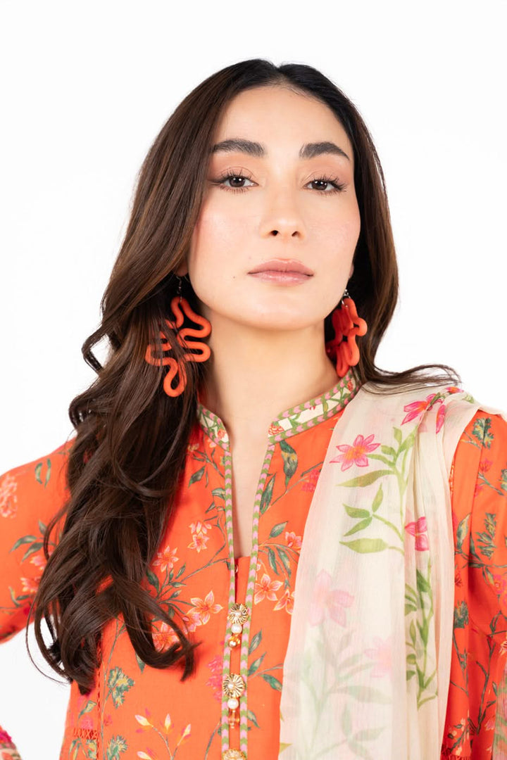 Al Karam Stitched 3 Piece SS-13-1-25-1-Orange J(30) - Salai - Anyday Al Karam Summer 2025 