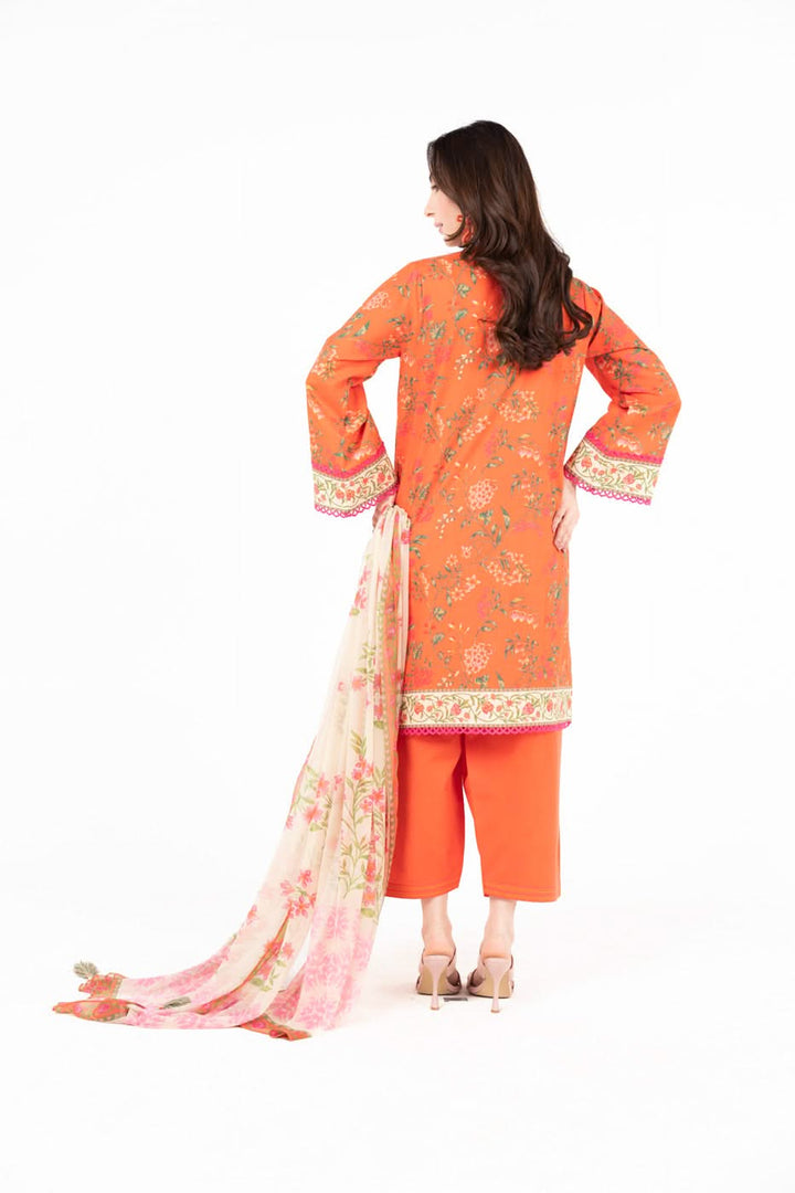 Al Karam Stitched 3 Piece SS-13-1-25-1-Orange J(30) - Salai - Anyday Al Karam Summer 2025 