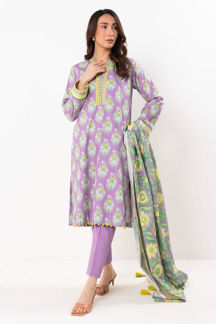 Al Karam Stitched 3 Piece SS-76-1-25-2-Purple J(42) - Salai - Anyday Al Karam Summer 2025 