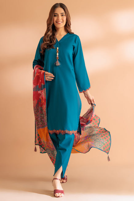 LADIES STITCHED SUIT BEF24-SS1243P14 - Salai - Bonanza Satrangi 