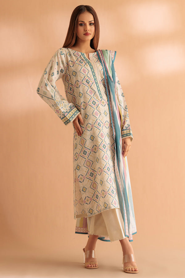 LADIES STITCHED SUIT BEF24-SS2243P46 - Salai - Bonanza Satrangi 