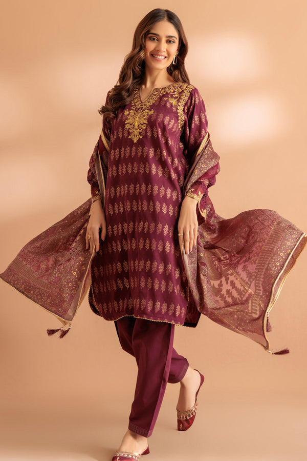 LADIES STITCHED SUIT BEF24-SS5243P08 - Salai - Bonanza Satrangi 