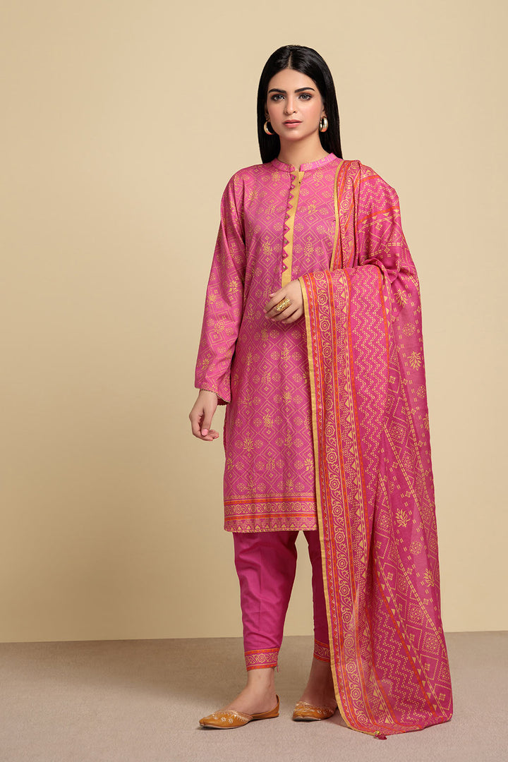 Bonanza Satrangi Stitched Ladies 3 Piece BSSS233P03-WZ23 - Salai - Bonanza Satrangi 