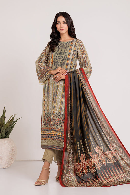 LADIES UN-STITCHED LAWN SUITS SWO223P94 UX23 - Salai - Bonanza Satrangi 