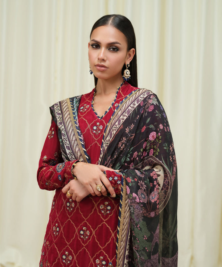 Sapphire Stitched 3 Piece VELVET LX25V6-21 - Salai - Sapphire RTW Winter 2025 