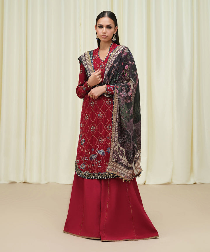 Sapphire Stitched 3 Piece VELVET LX25V6-21 - Salai - Sapphire RTW Winter 2025 