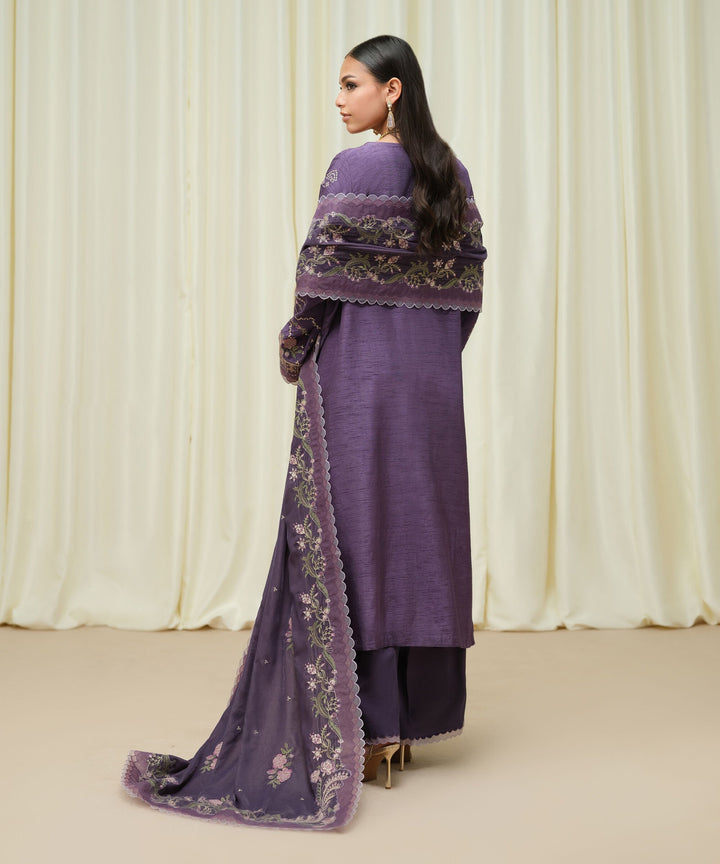 Sapphire Stitched 3 Piece RAW SILK LX25V6-40 - Salai - Sapphire RTW Winter 2025 