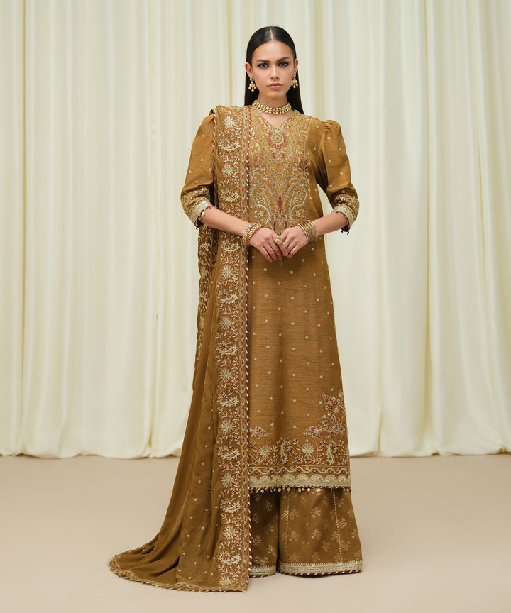 Sapphire Stitched 3 Piece RAW SILK LX25V6-42 - Salai - Sapphire RTW Winter 2025 
