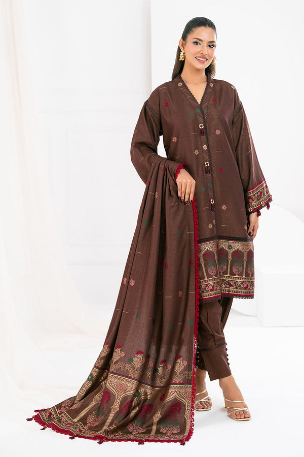 Gul Ahmed Stitched Jacquard 3 Piece MJ#52036 J(46&47) - Salai - Gul Ahmed RTW Winter 2025 