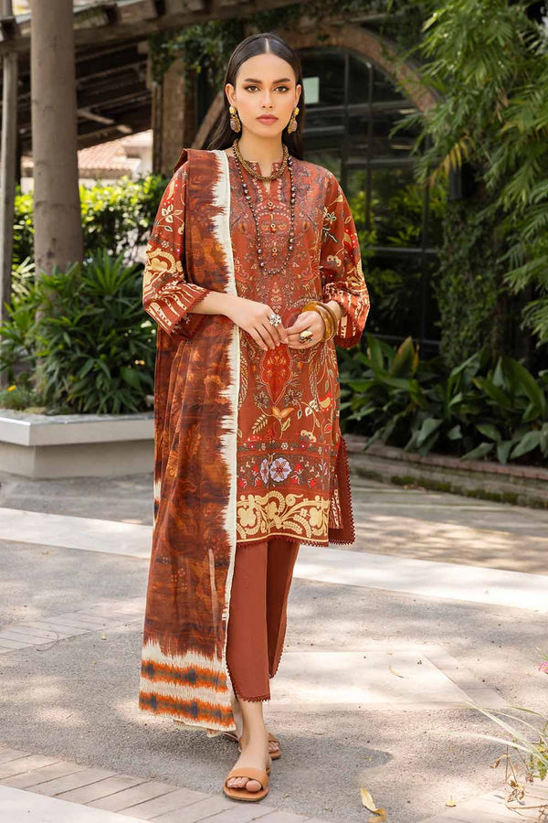 Gul Ahmed Cambric Stitched 3 Piece CBN#32014 - Salai - Gul Ahmed 