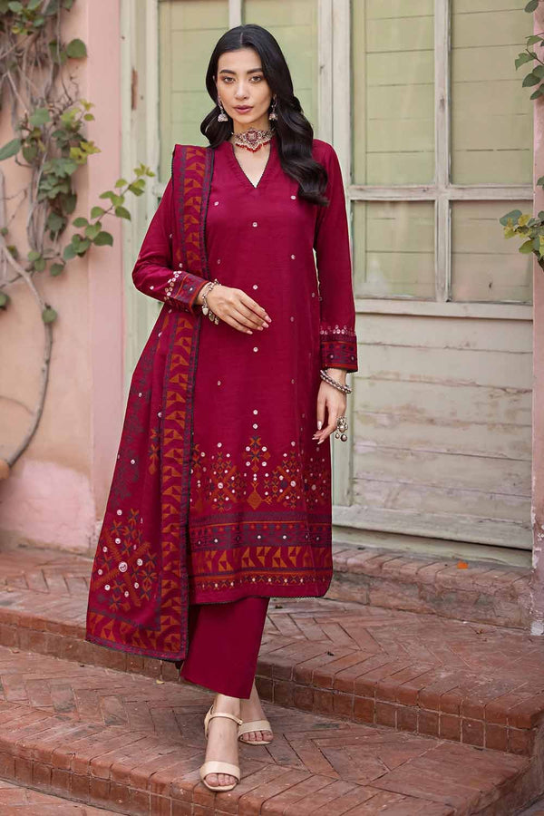 Gul Ahmed Stitched Winter Khaddar & Jacquard MJ#32065 - Salai - Gul Ahmed 