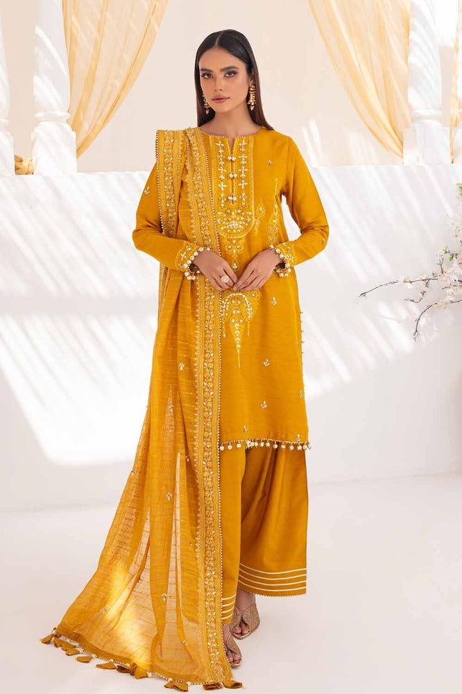 Gul Ahmed Stitched Festive 2024 3 Piece PRW#32063 - Salai - Salai 