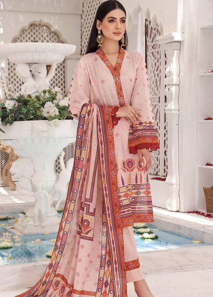 Khas Lawn Stitched 3 Piece KLA-1801 - Salai - Khas 