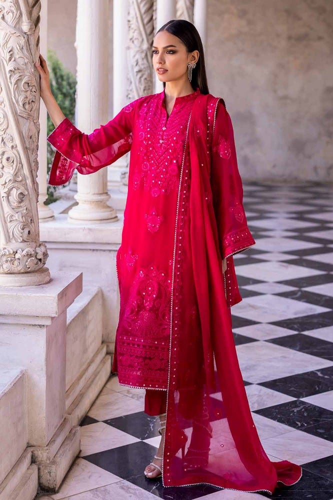 Gul Ahmed Festive Stitched 3 Piece FE-42047 - Salai - Gul Ahmed 