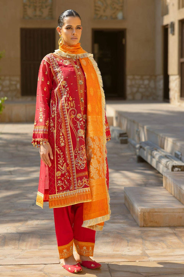 Gul Ahmed Festive Stitched 3 Piece FE-42056 - Salai - Gul Ahmed 