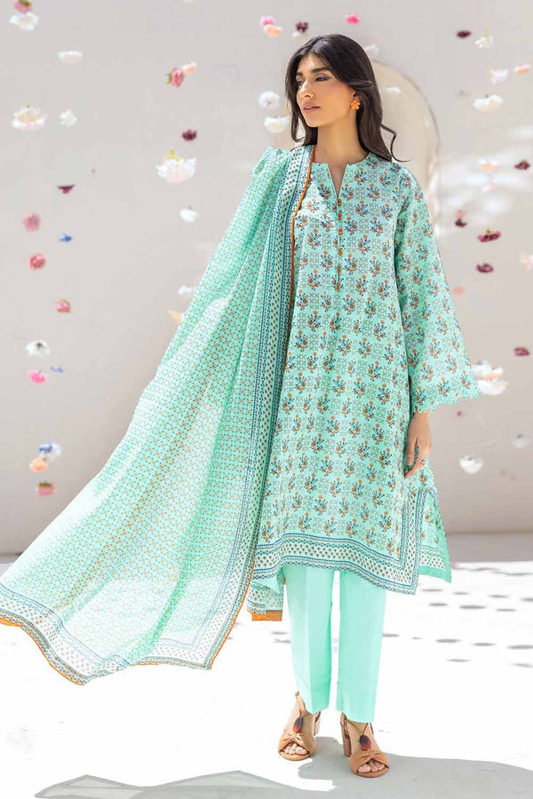 Gul Ahmed Cambric Stitched 3 Piece CBN#32022A - Salai - Gul Ahmed 