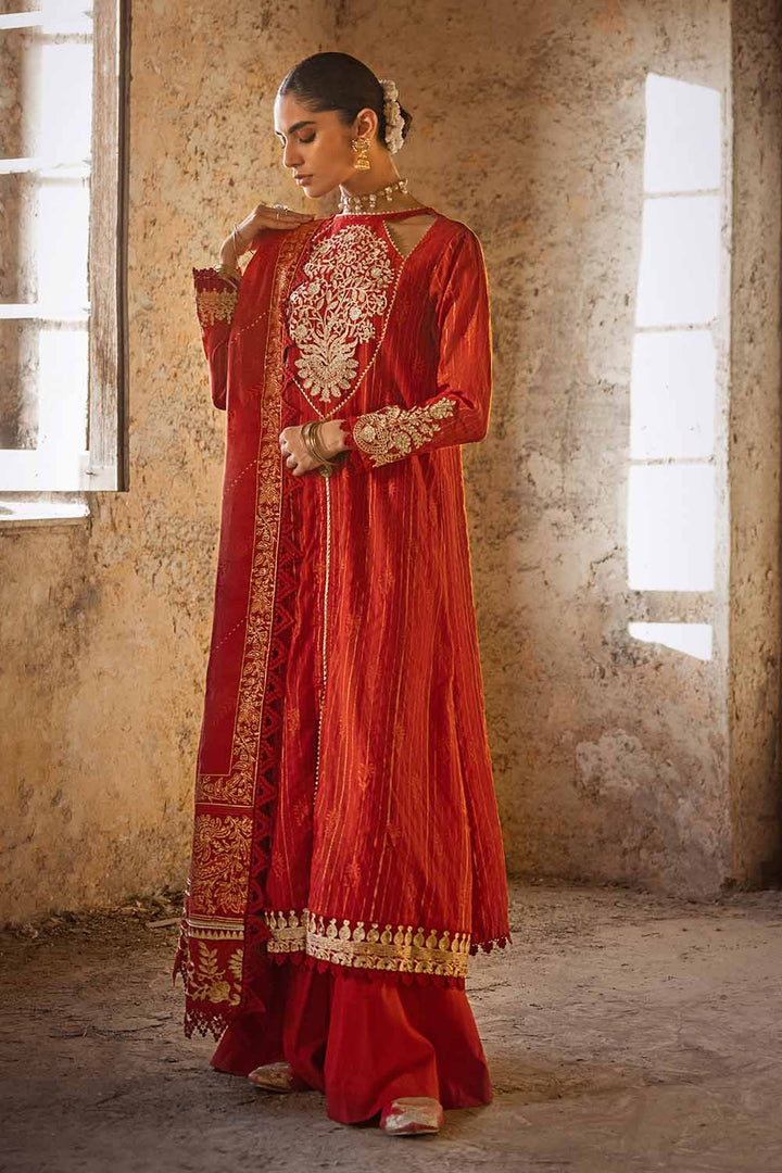 Gul Ahmed Stitched Festive 3 Piece FE#32088 - Salai - Gul Ahmed 