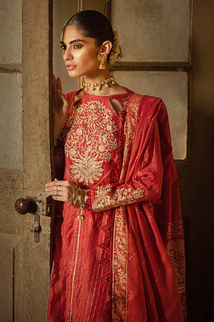 Gul Ahmed Stitched Festive 3 Piece FE#32088 - Salai - Gul Ahmed 