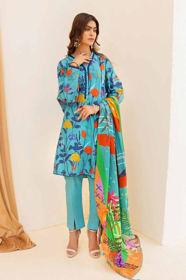 Gul Ahmed Cambric Stitched 3 Piece CBN#32021 - Salai - Gul Ahmed 