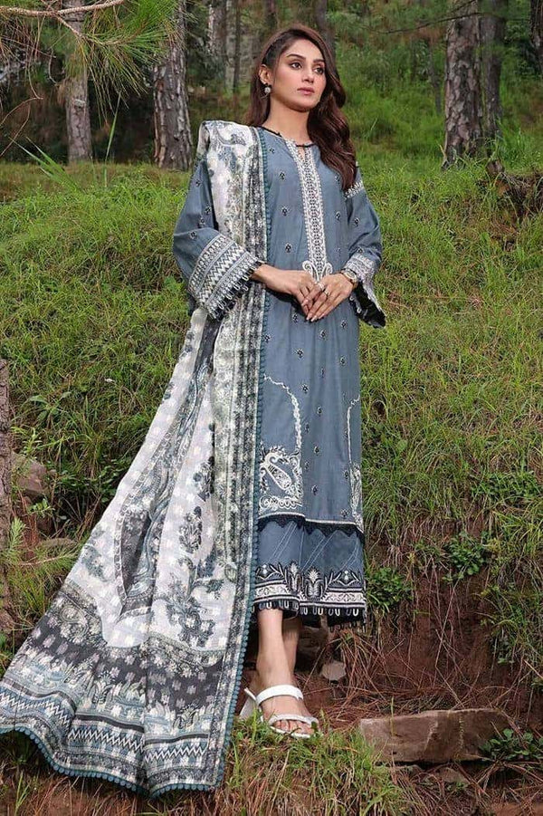 Gul Ahmed Stitched Winter 3 Piece MJ#32067 - Salai - Gul Ahmed 