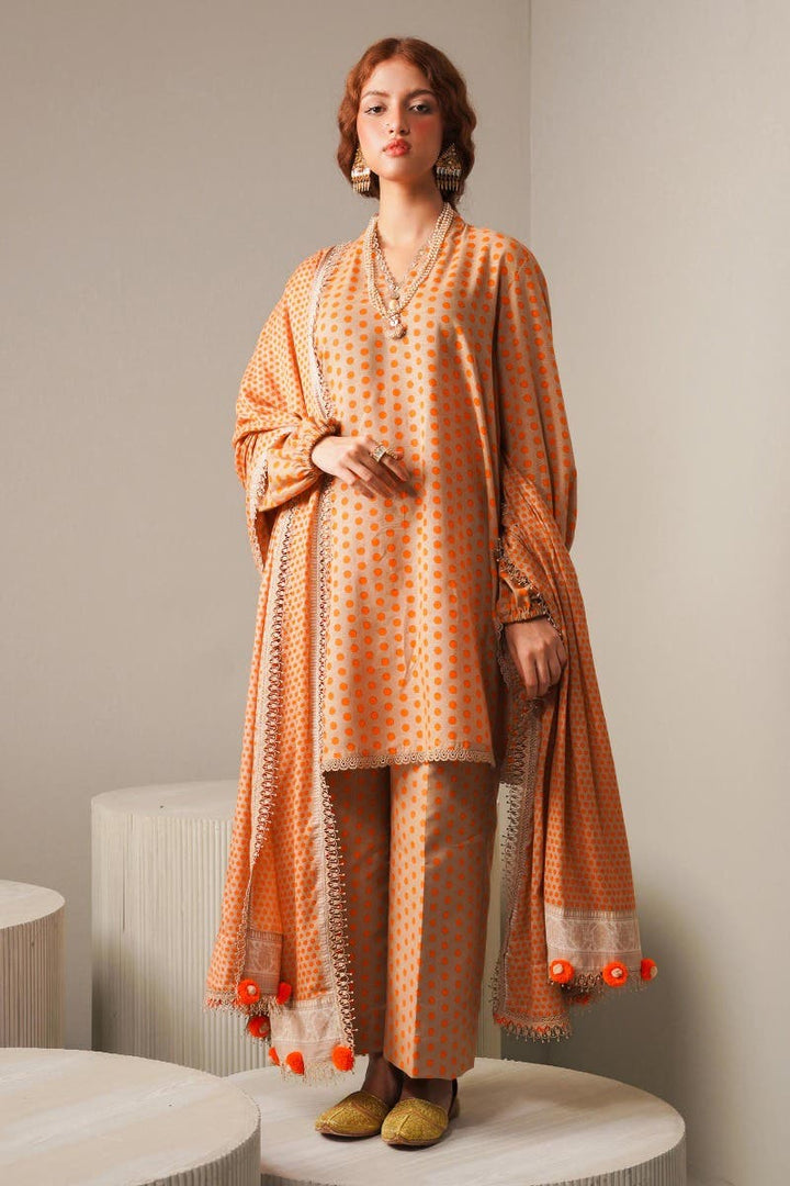 Sana Safinaz Stitched Winter 3 Piece MH8B - Salai - Sana Safinaz 